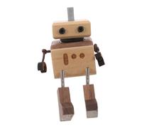PRETYZOOM Wooden Robot Car Aromatherapy Diffuser with Refillable Empty Essential Oil Bottle Secure Vent Clip Car Fragrance Bottle for Auto Interior Decoration Playful Leg Shaking Design Easy