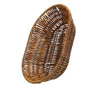 PRETYZOOM Woven Storage Basket Large Oval Simulated Rattan Home Fruit and Snack Basket Sturdy Vegetable Organizer for Kitchen and Dining