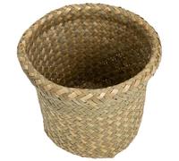PRETYZOOM Woven Wastepaper Basket Vintage Medium Round 18x14cm Wicker Storage Organizer for Home Living Room and Office