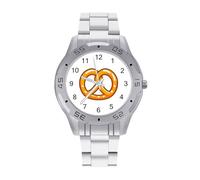 Pretzel Business Watch for Men Metal Band Watches Casual Gift Three-Hand Wrist Watch for Boyfriend Father