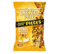 Pretzel Pete Honey Mustard & Onion Pretzel Pieces - Delicious Pretzel Pastry - Salty Nibbling Fun - (8 x 160 g) (160 g (Pack of 8), Honey, Mustard, Onion)