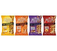 Pretzel Pete Seasoned Pretzel Pieces - Variety 4 Pack - 4 x 160g bags - Buffalo Blue - Honey Mustard - Cinnamon Brown - Bacon Cheddar