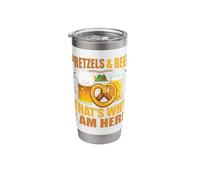 Pretzels and Beer That's Why I Am Here Stainless Steel Insulated Tumbler