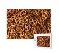 Pretzels Bread Pattern,300 Pieces Wooden Jigsaw Family Game Jigsaw Puzzles for Adults Teens Home Decor