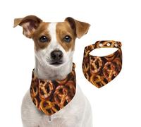 Pretzels Bread Pattern,Dog Bandanas Cotton Pet Scarf Adjustable Bibs for Pet,L