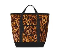Pretzels Bread Pattern,Lunch Bags Large Capacity Insulated Tote Bag For Women Men Work Picnic Travel