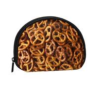 Pretzels Bread PatternSmall Makeup Sanitary Napkin Storage Bag,Women's Cosmetic Coin Purse