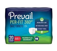Prevail Per-Fit 360 Adult Incontinence Brief 1 Heavy Absorbency Breathable, PFNG-012/2, 57, 20 Ct