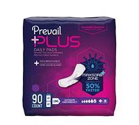 Prevail Plus | Long Length Incontinence Bladder Control Pads| Ultimate Absorbency | 45 Count (Pack of 2