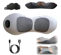 Prevalnt Theraback 3-in-1 Back Therapy, Core Relief 3 in 1 Back Massager, at Home Backs Stretcher with Traction, Vibration & Heat, Portable & Plug-in for Neck, Shoulders and Backs (Light Gray)