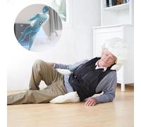 Prevent Injury Airbag Vest App Positioning Light and Breathable Fabric Elderly Fall Prevention Airbag Vest for Wear All Year Round,Black-S