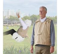 Prevent Injury Elderly Fall Prevention Airbag Vest Avoid Secondary Injuries Protect The Elderly App Positioning for Wear All Year Round,Khaki-M