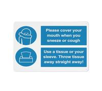 Prevent The Spread When You Sneeze Or Cough Sign 12 X 8 Inches Reflective Aluminum Metal Warning Signage With Symbol For Indoor Outdoor Use