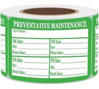 Preventative Maintenance Stickers Labels,3x2 Inch Green Self Laminating Preventative Maintenance Inspection Safety by/Date/Next Due Vinyl Stickers (200 Pcs)