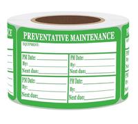 Preventative Maintenance Stickers Labels,3x2 Inch Green Self Laminating Preventative Maintenance Inspection Safety "by/Date/Next Due" Vinyl Stickers (200 Pcs)
