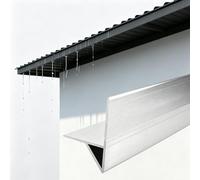 Prevents Backflow Eaves Drip Line Deflector, Hidden Rainwater Diverter for Exterior Walls, Moisture Damage Eaves Aluminum Nosing Drip Molding(Silver,7pcs)