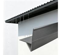 Prevents Backflow Eaves Drip Line Deflector, Hidden Rainwater Diverter for Exterior Walls, Moisture Damage Eaves Aluminum Nosing Drip Molding(Gray,8pcs)