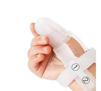 Prevessel Adjustable Silicone Finger Protector Teether for Baby Infant, Say Goodbye to Biting, Yellow/Transparent, 1 X Strap for Finger Protection (Transparent)