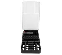 Prevessel Battery Organizer Holder With Large Capacity for AA AAA D C 9V Button Cell Batteries Easy-to-Read Indicator Light for Home Office Travel ABS As Shown 11.8x7.1x2.2in