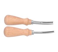 Prevessel Edge Leather Beveler Sturdy Trimming Cutting Knife for Leathercraft, 2Pcs French Style Wide Skiving Tool for Medium Thickness Leather