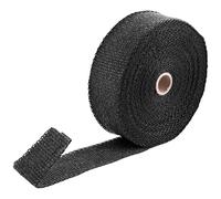 Prevessel Exhaust Heat Insulation Black Wrap 2000℉ for Car Engine Exhaust Pipe Heat Control Fiberglass 50mm X 15m with 10 Stainless Steel Ties