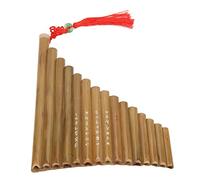 Prevessel High Performance Bamboo Pan Flute 15 Pipes G Key Chinese Traditional Musical Instrument with Soft Pouch for Easy Carrying (Left Hand)