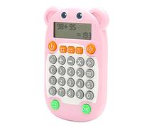 Prevessel Math Arithmetic Trainer Cute Cartoon Style 27 Keys USB C Charge Kids Education Toy (Pink)