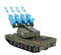 Prevessel Military Alloy Toy Tank with Guided Missile Model for Kids, Durable Material, 360° Rotation, 4 Missiles, Pull-Back Function, Wonderful Children Playtime Fun