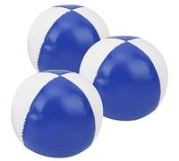 Prevessel Precise PU Leather Juggling Balls Lightweight Performance Set for Children's Office Entertainment Indoor Practice, 6.3cm, 3Pcs (Blue White)
