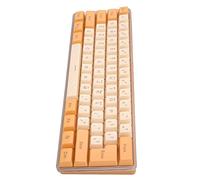 Prevessel RGB Mechanical Gaming Keyboard 61 Keys Compact USB Wired Keyboard for Office Games, Ergonomic Design for All-night Play Comfort, ABS Material (Orange Beige)