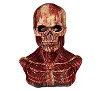 Prevessel Scary Walking Dead Zombie Head Mask and Fake Human Arm Hands Bloody Latex Creepy Halloween Costume Party Cosplay Horror Bloody Props Adult