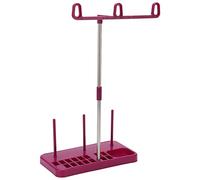 Prevessel Sewing Machine Thread Stand Detachable Plastic Stainless Steel Thread Holder for Home Embroidery Quilting Hemming 8.1x7.7x4.3 Inches Purple