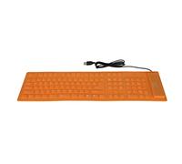 Prevessel Silent Foldable USB Wired Silicone Keyboard 108 Keys Full Sealing for Office Use Yellow (Orange)