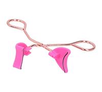 Prevessel Stainless Steel Magnetic Lashes Clamp/Holder with Arc-Shaped Design, Convenient Operation for Makeup Enthusiasts (rose gold handle magenta)