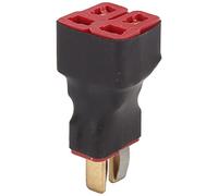 Prevessel T Plug High-Strength Parallel Adapter for RC Lipo Battery Control Parts, Compact and Convenient for RC Car Models & Airplane Models, Rubber+Plastic+Copper
