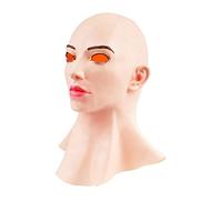 Prevessel Women Face Mask, Realistic Female Latex Horror Head Cover, Halloween Cosplay Drag Queen Fancy Dress Headgear Mask for Party Cosplay Costume Props