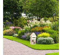 Prevessel Wooden Bee House Durable Nesting Box Decoration for Garden Outdoor Natural Material (Model B)