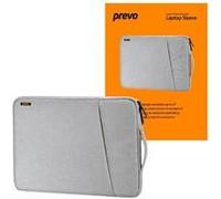 PREVO 14 Inch Laptop Sleeve, Side Pocket, Cushioned Lining, Light Grey