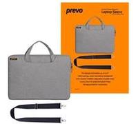 Prevo 15.6 Inch Laptop Bag, Cushioned Lining, With Shoulder Strap, Light Grey