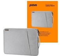 Prevo 15.6 Inch Laptop Sleeve, Side Pocket, Cushioned Lining, Light Grey