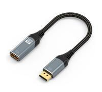 Prevo 4K UHD Braided DisplayPort Plug to HDMI Socket Adapter