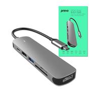 PREVO C605A laptop dock/port replicator Wired USB 3.2 Gen 1 (3.1 Gen 1) Type-C Silver