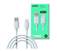 Prevo Lightning to USB A Cable - MFi Certified iPhone Charger, White, 2 m