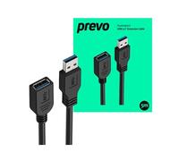 PREVO USBM-USBF-5M-3.0 USB cable USB 3.2 Gen 1 (3.1 Gen 1) USB A 5 Gbit/s Black