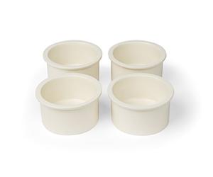 Prevue Pet Products Ceramic 4 Bowl Replacement Cup Set, Bone White (6404)