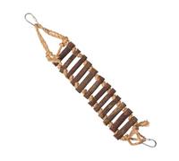 Prevue Pet Products Naturals Rope Ladder Bird Toy, Wood Stairs Climbing Activity Attachment for Birdcage, Earth Tone Brown
