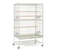 Prevue Pet Products Wrought Iron Flight Cage with Stand, Large Birdcage for Pets, Metal Cage Standing Birdcage, Chalk White