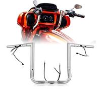 Prewired 1 1/2 Inch 14" Rise Street Glide Handlebar 1.5" Fat Right-angle Ape Hanger for Harley 2023-up CVO Street Glide FLHXSE & 2024 2025 2026 FLHX Pre-wired CAN-Bus & TBW Wire, Chrome
