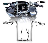Prewired 1 1/4 Inch 14" Rise Road Glide Handlebar Ape Hanger for Harley 2023-up CVO FLTRXSE & 2024-up Road Glide Custom FLTRX & 2024-up FLTR Pre-wired with CAN-Bus & TBW Wires, Chrome