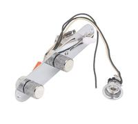 Prewired 3 Way Control Plate Replacement Guitar Control Plate Fully Loaded Guitar Volume Tone Controls (Silver)